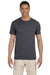 Gildan G640 Mens Softstyle Short Sleeve Crewneck T-Shirt Heather Dark Grey Front