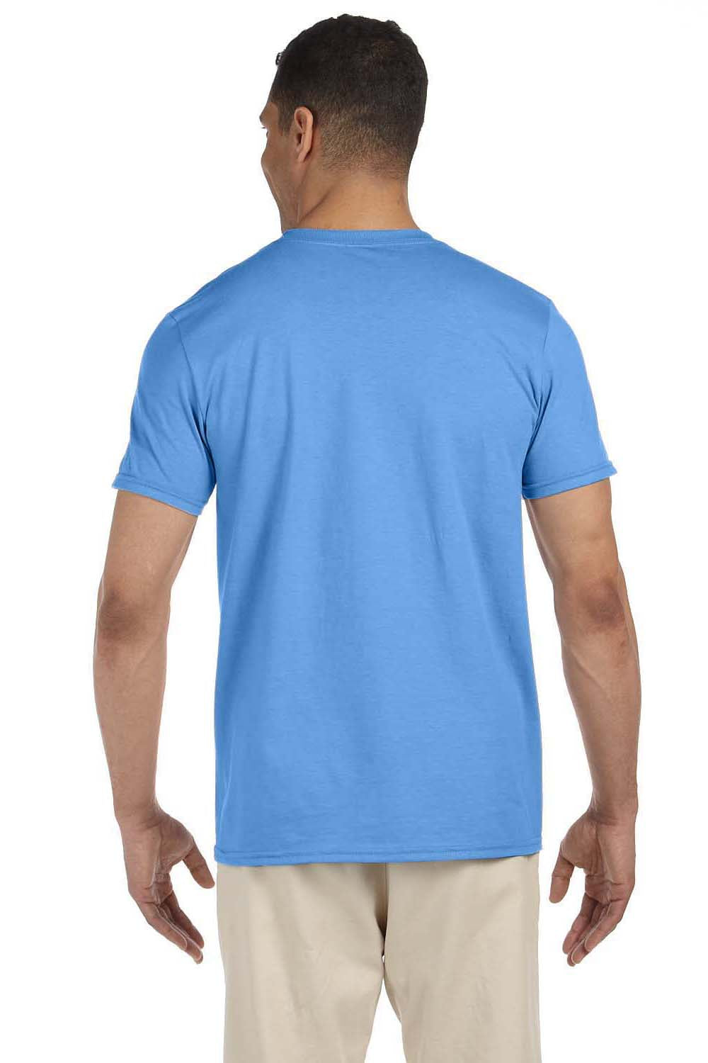 Gildan G640 Mens Softstyle Short Sleeve Crewneck T-Shirt Carolina Blue Back