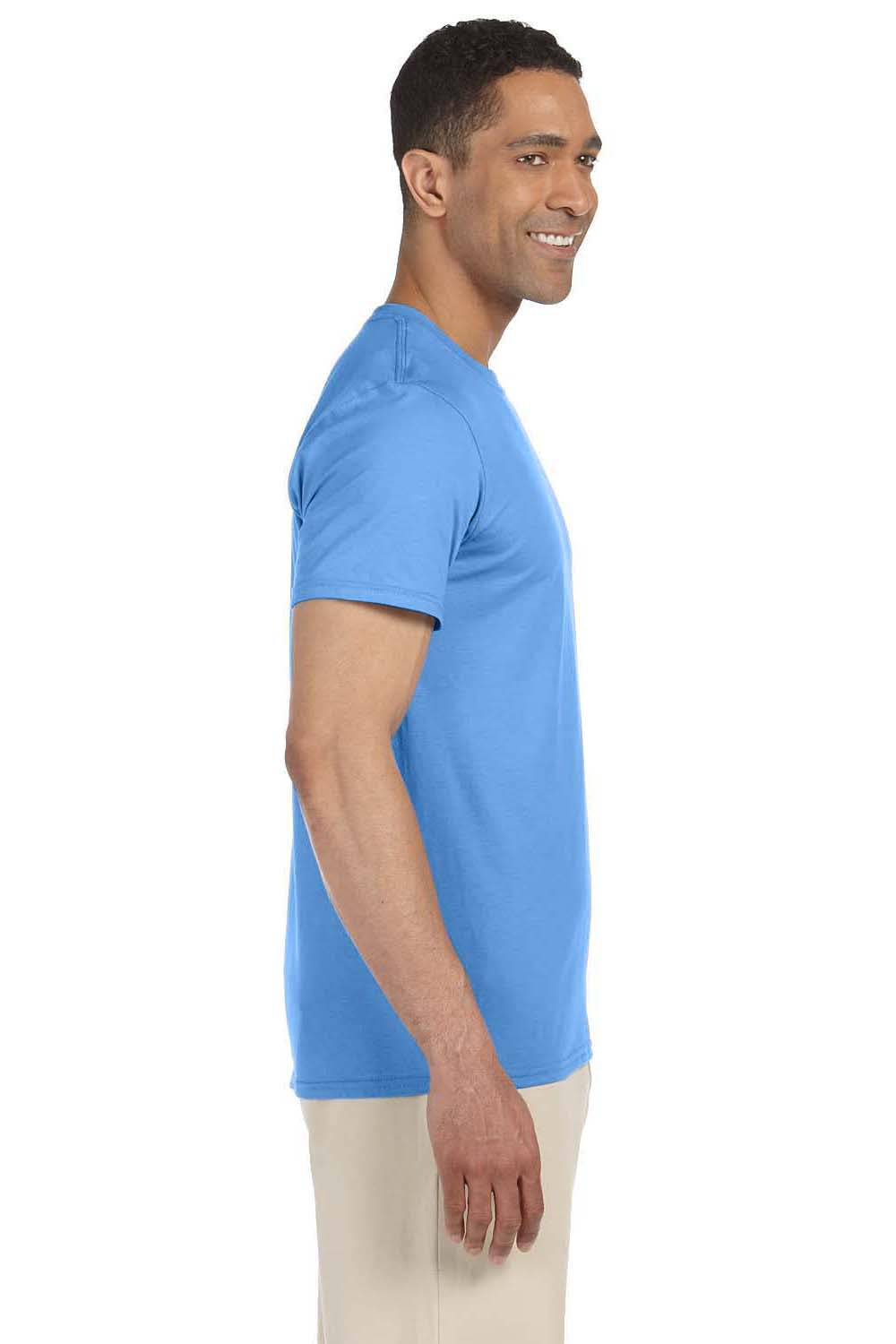Gildan G640 Mens Softstyle Short Sleeve Crewneck T-Shirt Carolina Blue Side