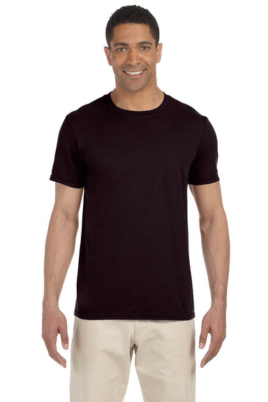Gildan G640 Mens Softstyle Short Sleeve Crewneck T-Shirt Chocolate Brown Front
