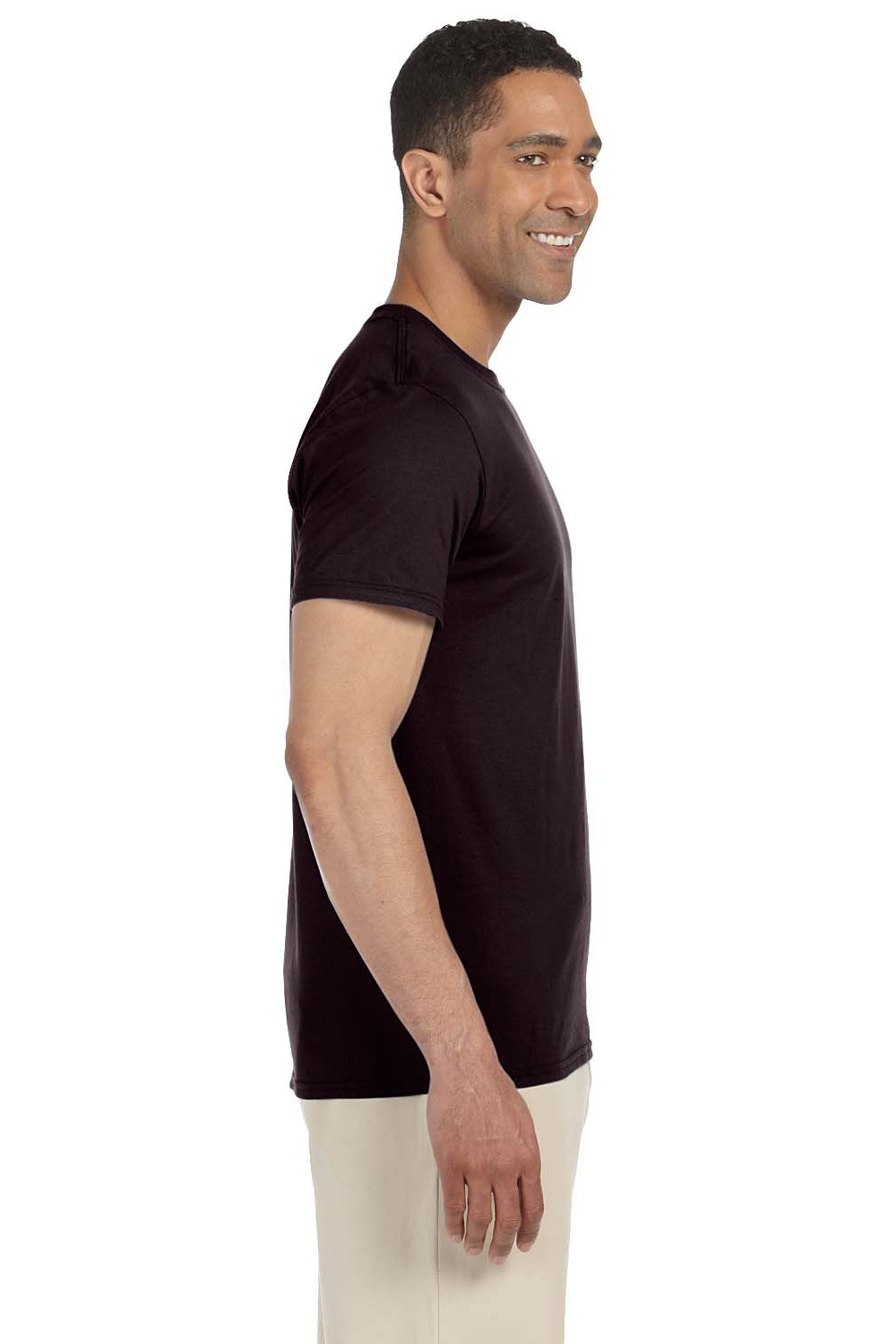 Gildan G640 Mens Softstyle Short Sleeve Crewneck T-Shirt Chocolate Brown Side