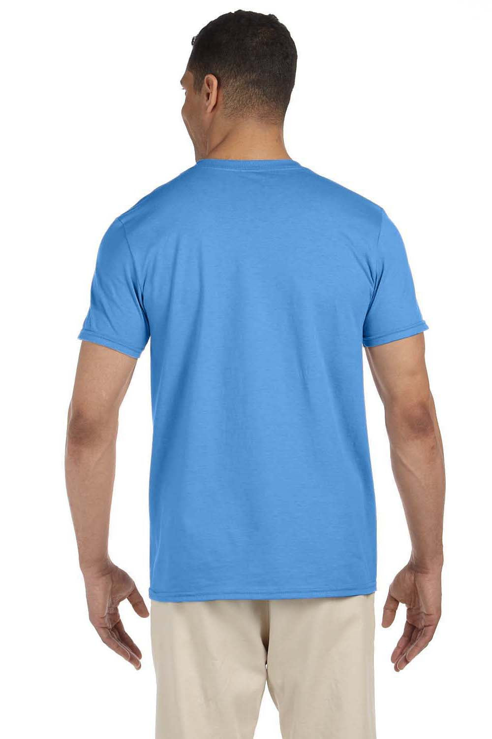 Gildan G640 Mens Softstyle Short Sleeve Crewneck T-Shirt Iris Blue Back