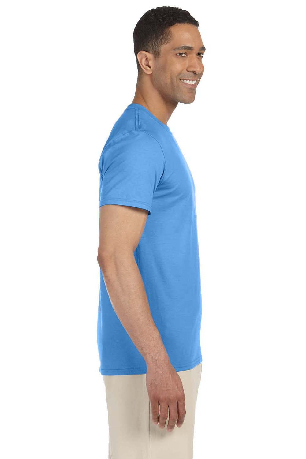Gildan G640 Mens Softstyle Short Sleeve Crewneck T-Shirt Iris Blue Side