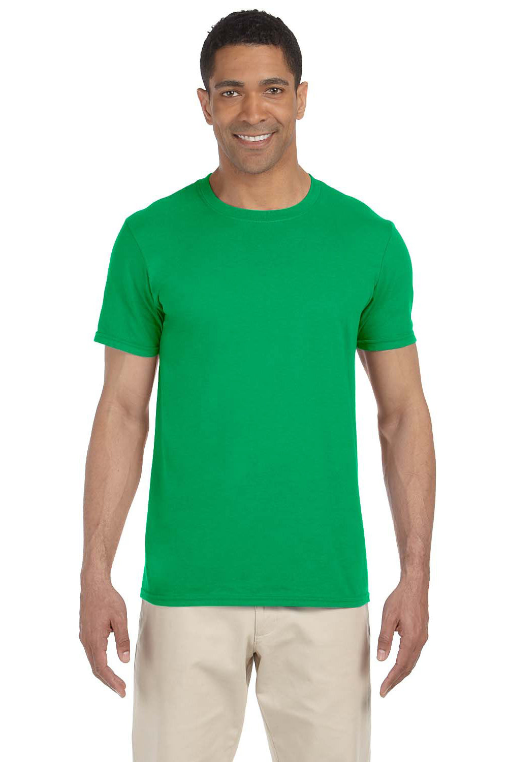 Gildan G640 Mens Softstyle Short Sleeve Crewneck T-Shirt Irish Green Front