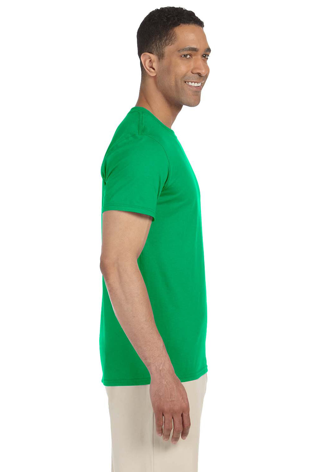 Gildan G640 Mens Softstyle Short Sleeve Crewneck T-Shirt Irish Green Side