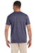 Gildan G640 Mens Softstyle Short Sleeve Crewneck T-Shirt Heather Navy Blue Back