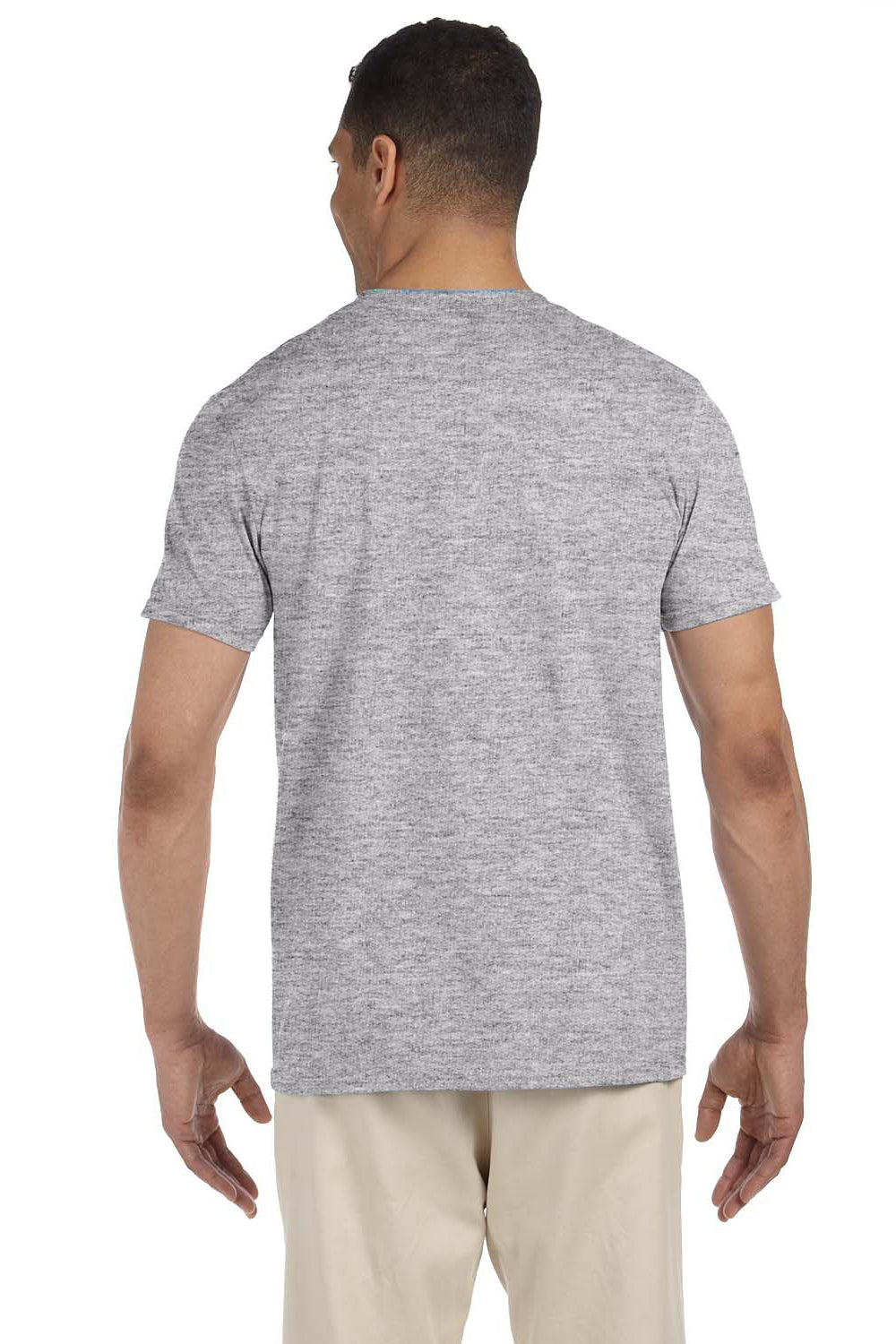 Gildan G640 Mens Softstyle Short Sleeve Crewneck T-Shirt Sport Grey Back