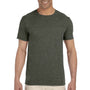 Gildan Mens Softstyle Short Sleeve Crewneck T-Shirt - Heather Military Green