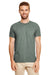 Gildan G640 Mens Softstyle Short Sleeve Crewneck T-Shirt Heather Forest Green Front