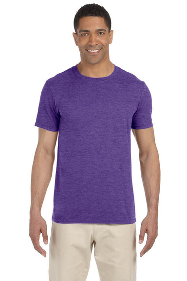 Gildan G640 Mens Softstyle Short Sleeve Crewneck T-Shirt Heather Purple Front