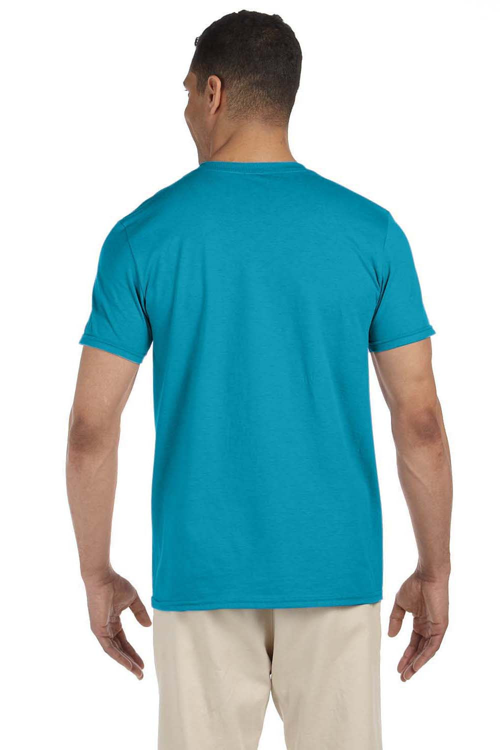 Gildan G640 Mens Softstyle Short Sleeve Crewneck T-Shirt Tropical Blue Back