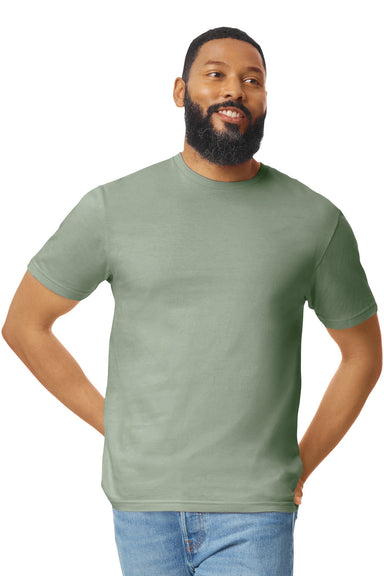 Gildan 64000/G640 Mens Softstyle Short Sleeve Crewneck T-Shirt Sage Green Front