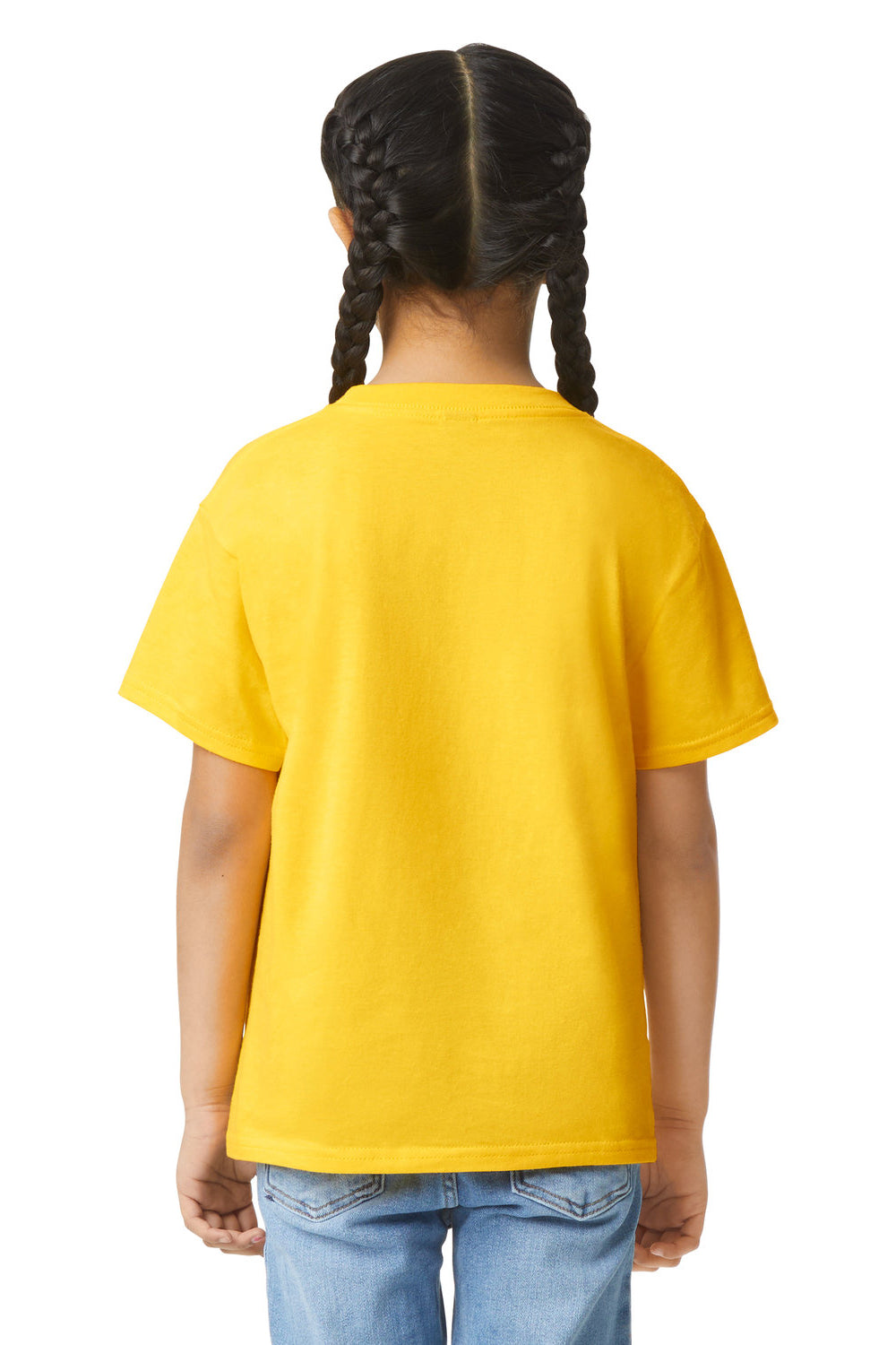 Gildan 64000B Youth Softstyle Short Sleeve Crewneck T-Shirt Daisy Yellow Back
