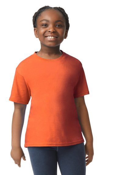 Gildan 64000B Youth Softstyle Short Sleeve Crewneck T-Shirt Orange Front