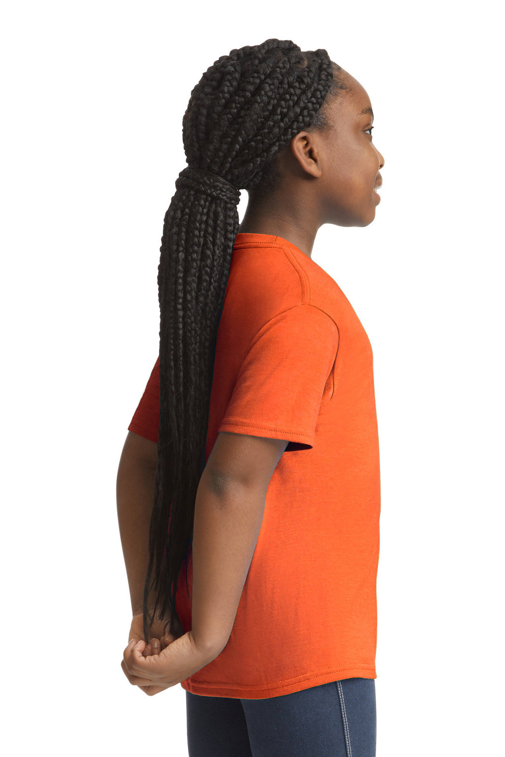 Gildan 64000B Youth Softstyle Short Sleeve Crewneck T-Shirt Orange SIde