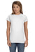 Gildan G640L Womens Softstyle Short Sleeve Crewneck T-Shirt White Front
