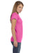 Gildan G640L Womens Softstyle Short Sleeve Crewneck T-Shirt Azalea Pink Side