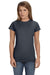 Gildan G640L Womens Softstyle Short Sleeve Crewneck T-Shirt Charcoal Grey Front