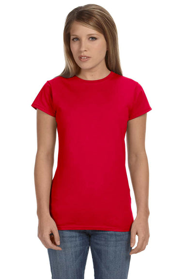 Gildan G640L Womens Softstyle Short Sleeve Crewneck T-Shirt Red Front