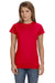 Gildan G640L Womens Softstyle Short Sleeve Crewneck T-Shirt Red Front
