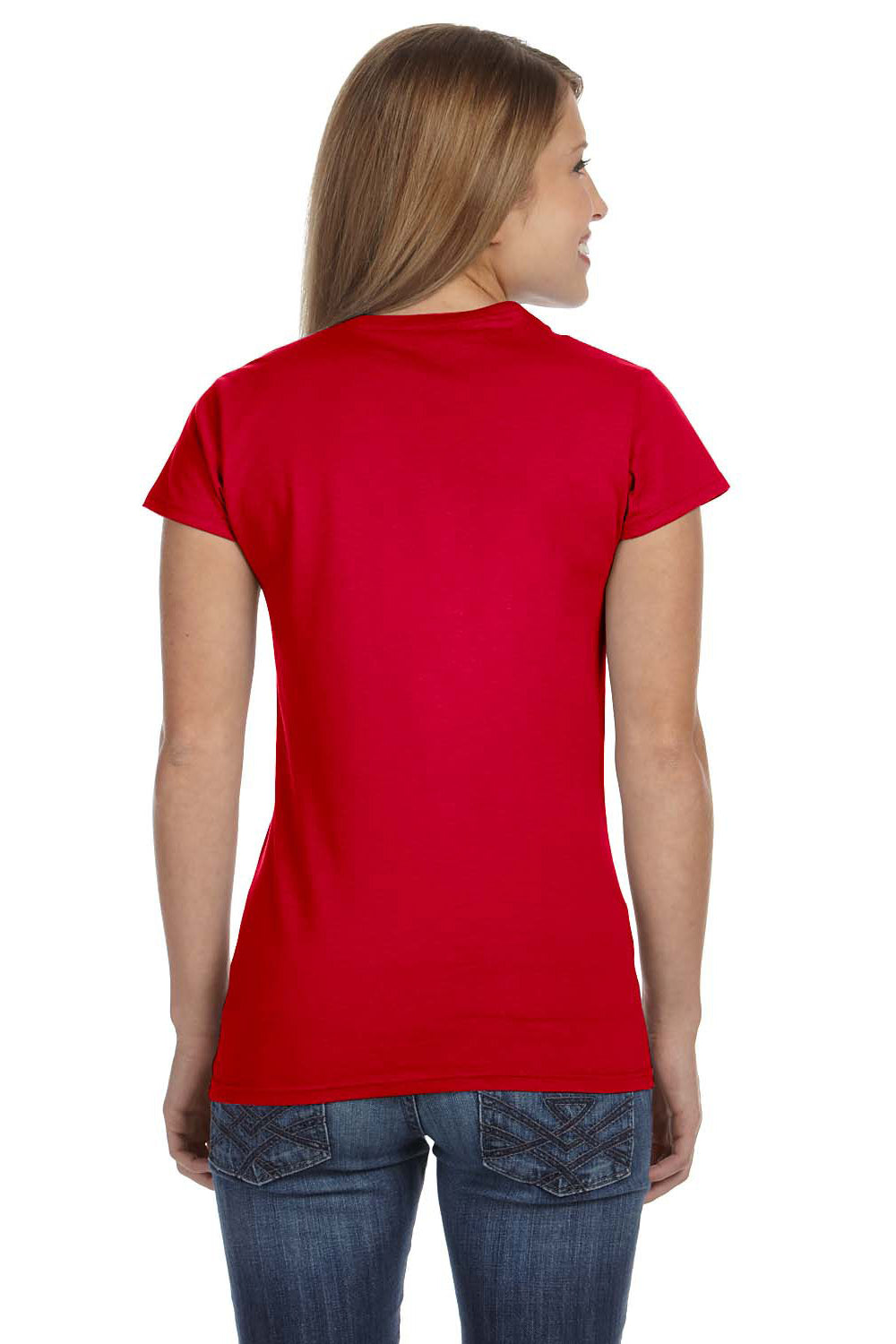 Gildan G640L Womens Softstyle Short Sleeve Crewneck T-Shirt Red Back