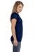 Gildan G640L Womens Softstyle Short Sleeve Crewneck T-Shirt Navy Blue Side
