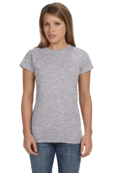 Gildan G640L Womens Softstyle Short Sleeve Crewneck T-Shirt Sport Grey Front