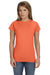 Gildan G640L Womens Softstyle Short Sleeve Crewneck T-Shirt Heather Orange Front