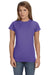 Gildan G640L Womens Softstyle Short Sleeve Crewneck T-Shirt Heather Purple Front