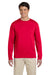 Gildan G644 Mens Softstyle Long Sleeve Crewneck T-Shirt Cherry Red Front