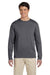 Gildan G644 Mens Softstyle Long Sleeve Crewneck T-Shirt Charcoal Grey Front