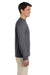 Gildan G644 Mens Softstyle Long Sleeve Crewneck T-Shirt Charcoal Grey Side