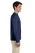 Gildan G644 Mens Softstyle Long Sleeve Crewneck T-Shirt Navy Blue Side