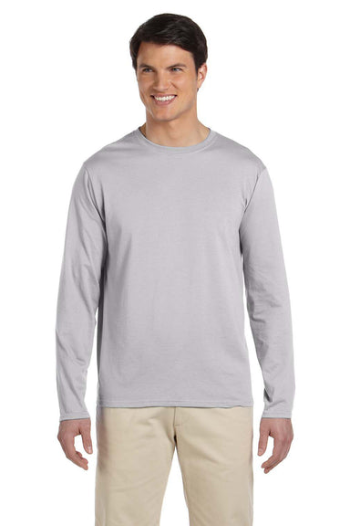 Gildan G644 Mens Softstyle Long Sleeve Crewneck T-Shirt Sport Grey Front