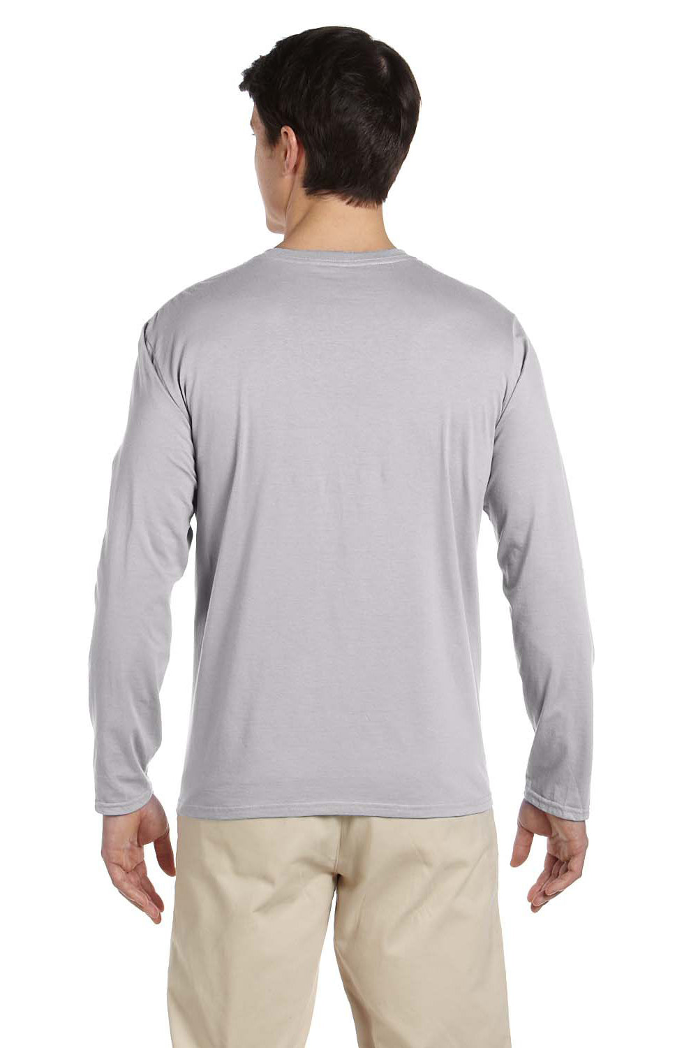 Gildan G644 Mens Softstyle Long Sleeve Crewneck T-Shirt Sport Grey Back