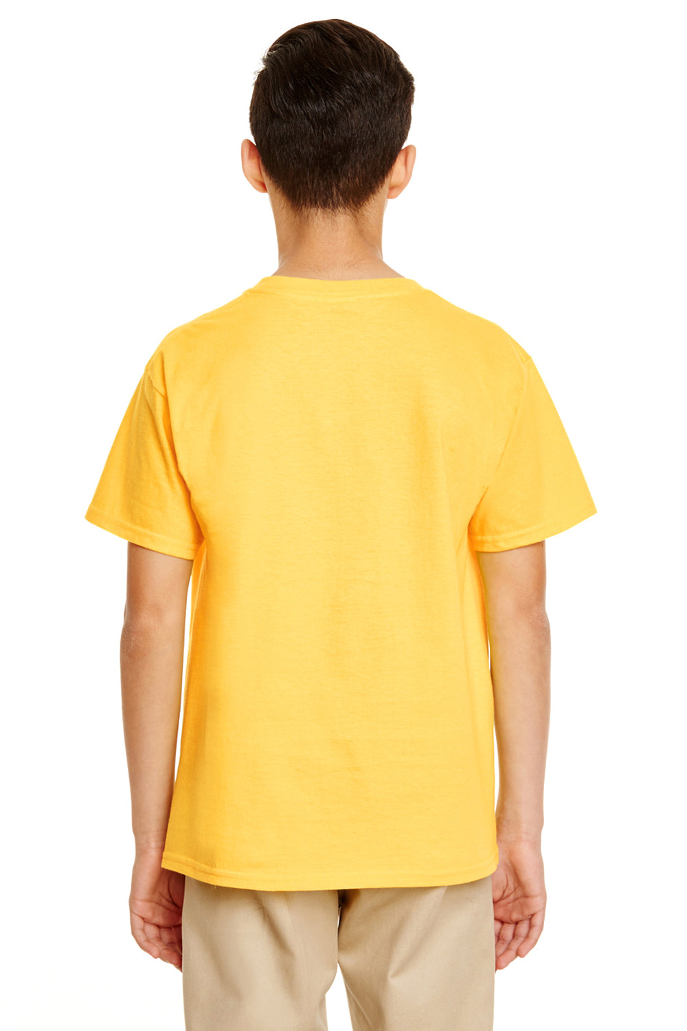 Gildan G645B Youth Softstyle Short Sleeve Crewneck T-Shirt Daisy Yellow Back