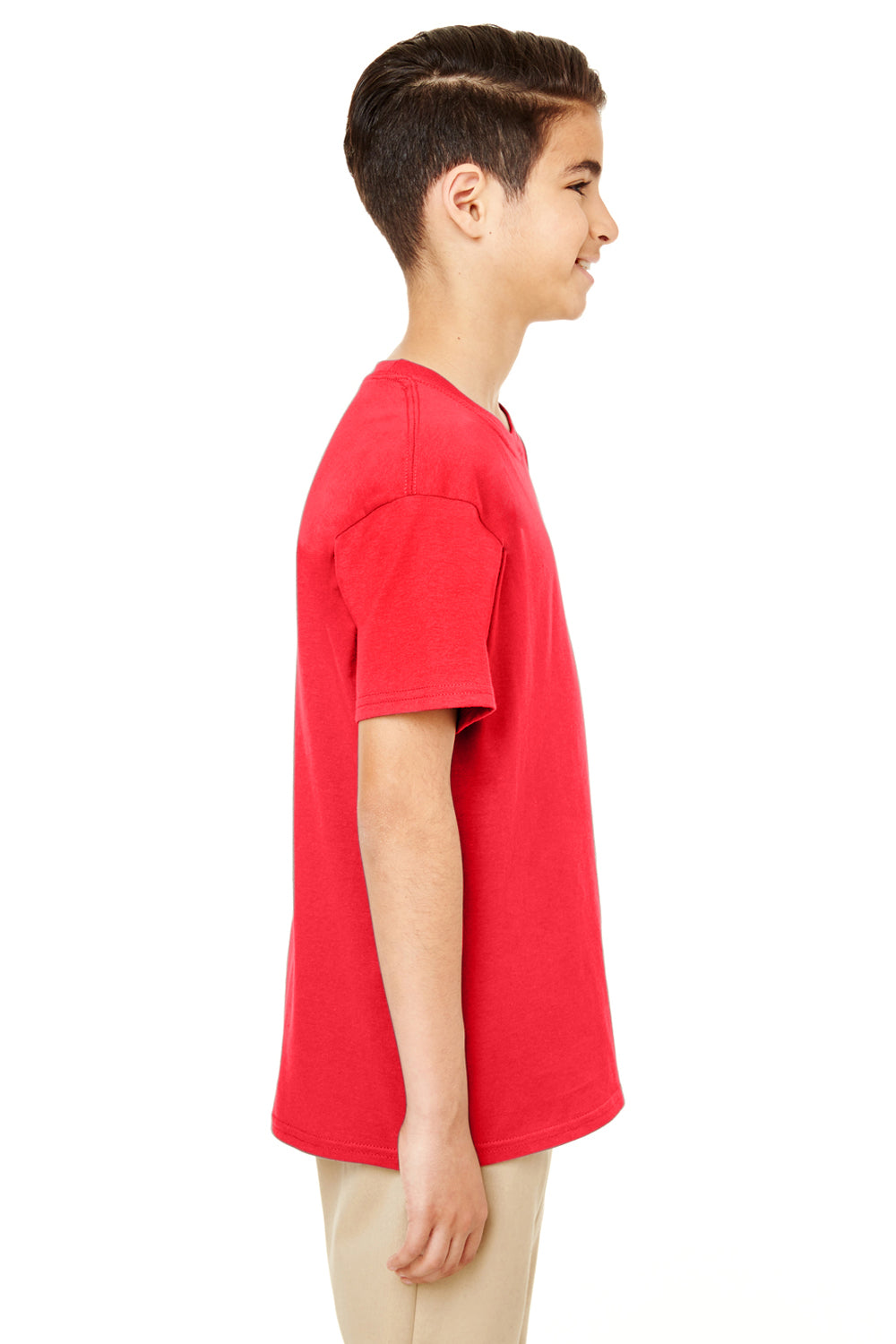 Gildan G645B Youth Softstyle Short Sleeve Crewneck T-Shirt Red Side