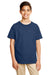 Gildan G645B Youth Softstyle Short Sleeve Crewneck T-Shirt Navy Blue Front