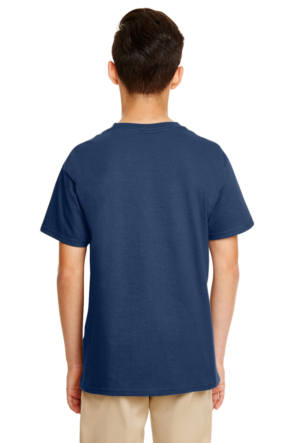 Gildan G645B Youth Softstyle Short Sleeve Crewneck T-Shirt Navy Blue Back