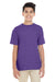 Gildan G645B Youth Softstyle Short Sleeve Crewneck T-Shirt Heather Purple Front