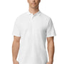 Gildan Mens SoftStyle Double Pique Short Sleeve Polo Shirt - White - NEW