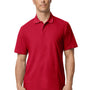 Gildan Mens SoftStyle Double Pique Short Sleeve Polo Shirt - Cherry Red - NEW