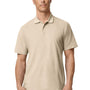 Gildan Mens SoftStyle Double Pique Short Sleeve Polo Shirt - Sand