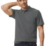 Gildan Mens SoftStyle Double Pique Short Sleeve Polo Shirt - Charcoal Grey - NEW