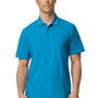 Gildan Mens SoftStyle Double Pique Short Sleeve Polo Shirt - Sapphire Blue - NEW