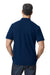 Gildan G648 Mens SoftStyle Double Pique Short Sleeve Polo Shirt Navy Blue Back
