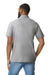 Gildan G648 Mens SoftStyle Double Pique Short Sleeve Polo Shirt Sport Grey Back