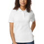 Gildan Womens SoftStyle Double Pique Short Sleeve Polo Shirt - White
