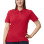 Gildan Womens SoftStyle Double Pique Short Sleeve Polo Shirt - Cherry Red