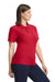 Gildan G648L Womens SoftStyle Double Pique Short Sleeve Polo Shirt Cherry Red Side